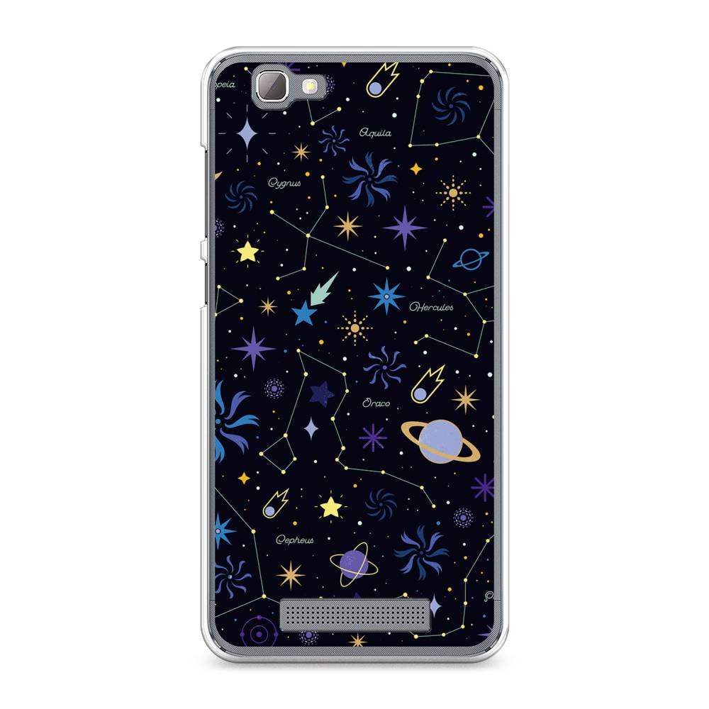 

Чехол на ZTE Blade A610 "Цветной космос", Желтый, 130950-2