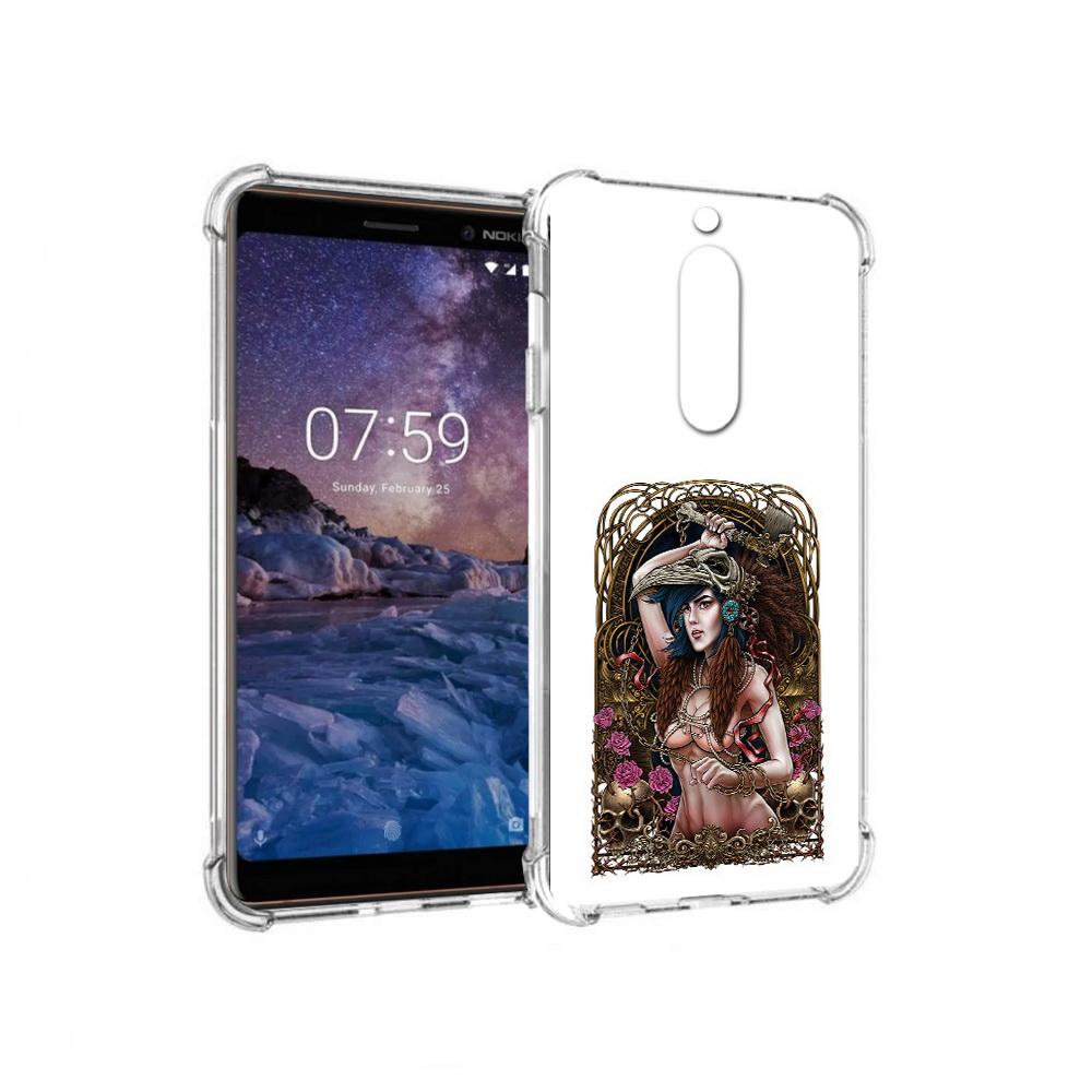 

Чехол MyPads Tocco для Nokia 7 красивая девушка рисунок (PT95887.123.407), Прозрачный, Tocco