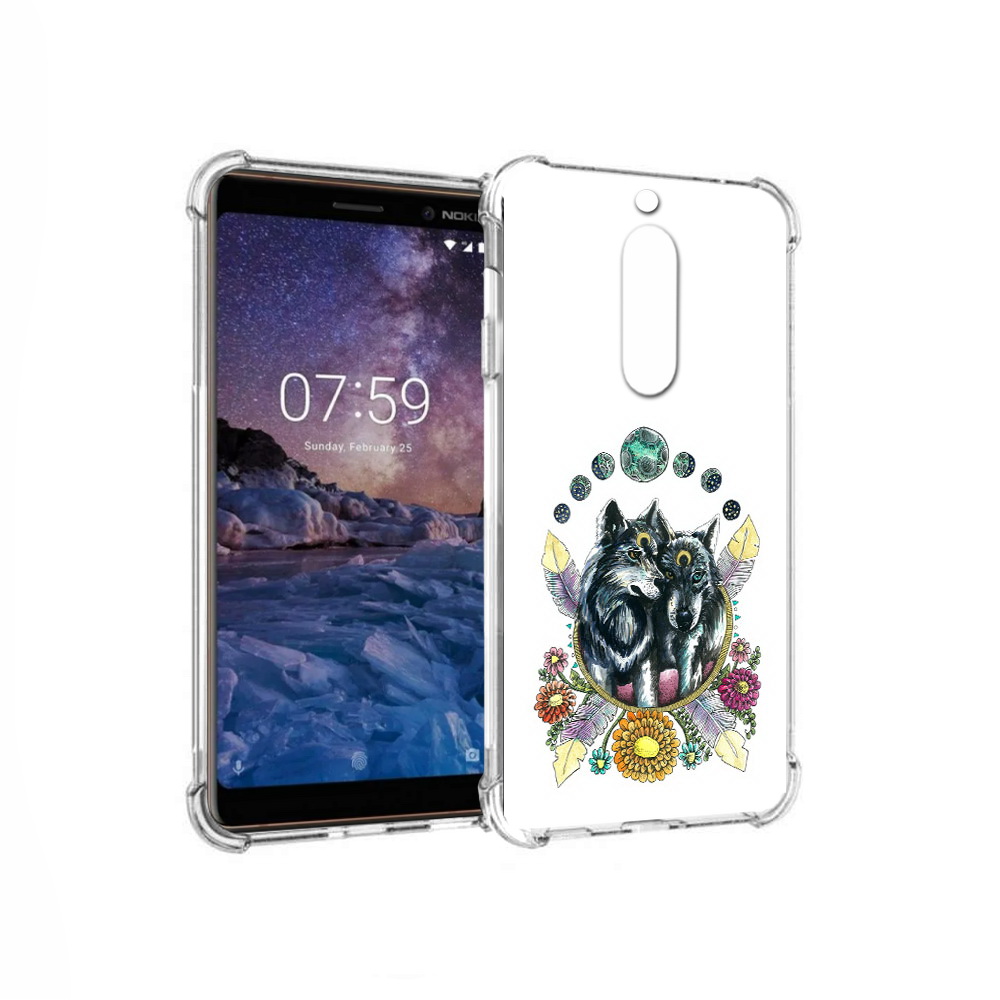 

Чехол MyPads Tocco для Nokia 7 красивые волки абстракция (PT95887.123.408), Прозрачный, Tocco