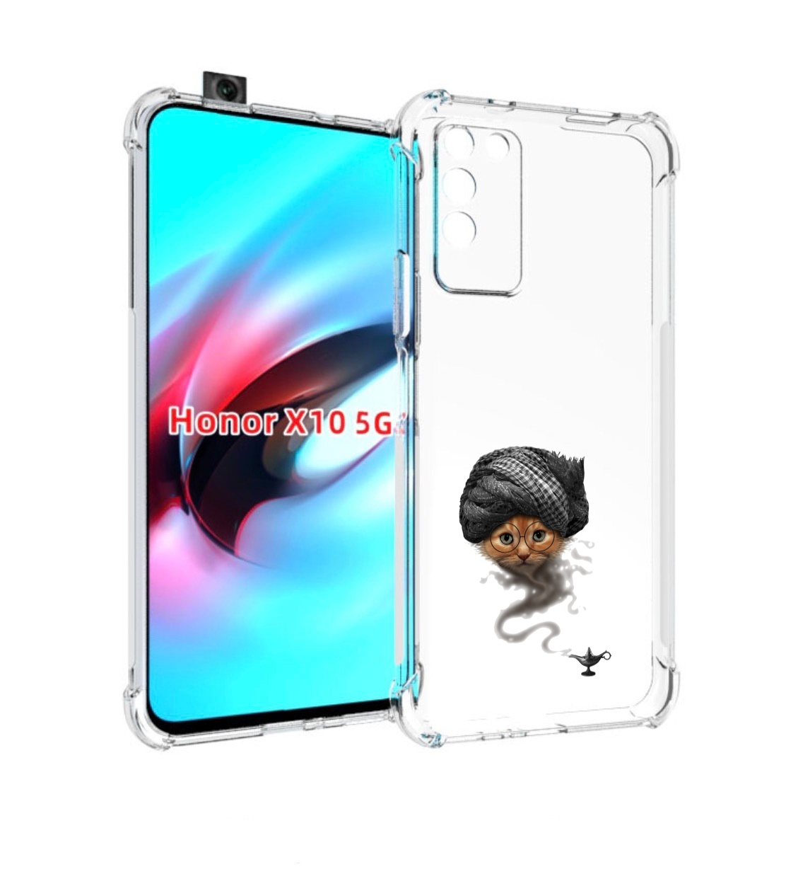 

Чехол MyPads кот джин для Honor X10, Прозрачный, Tocco