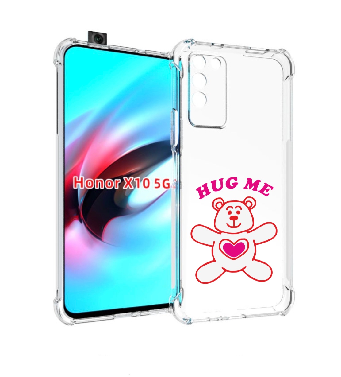 

Чехол MyPads 14 февраля обними меня для Honor X10, Прозрачный, Tocco