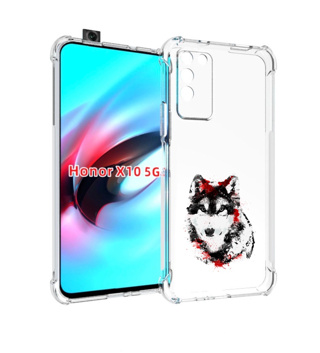 

Чехол MyPads кровавый волк для Honor X10, Прозрачный, Tocco