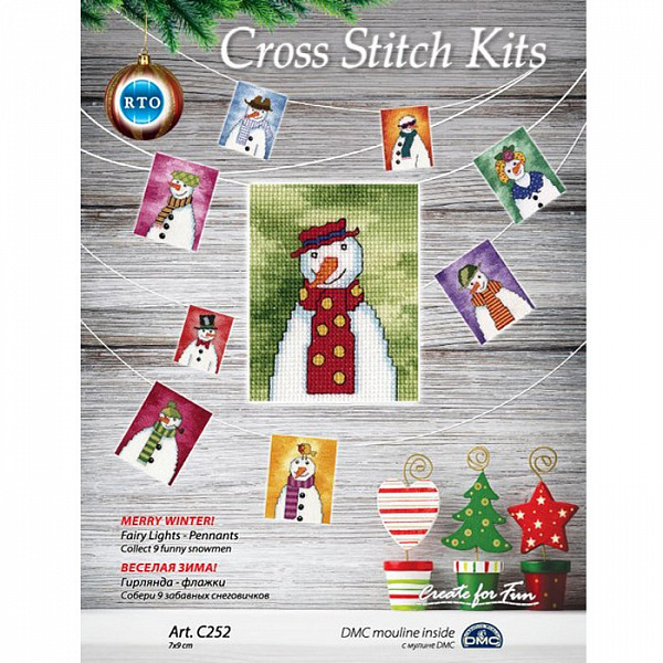 

Набор для вышивания РТО Веселая зима 7х9 см, арт.C252