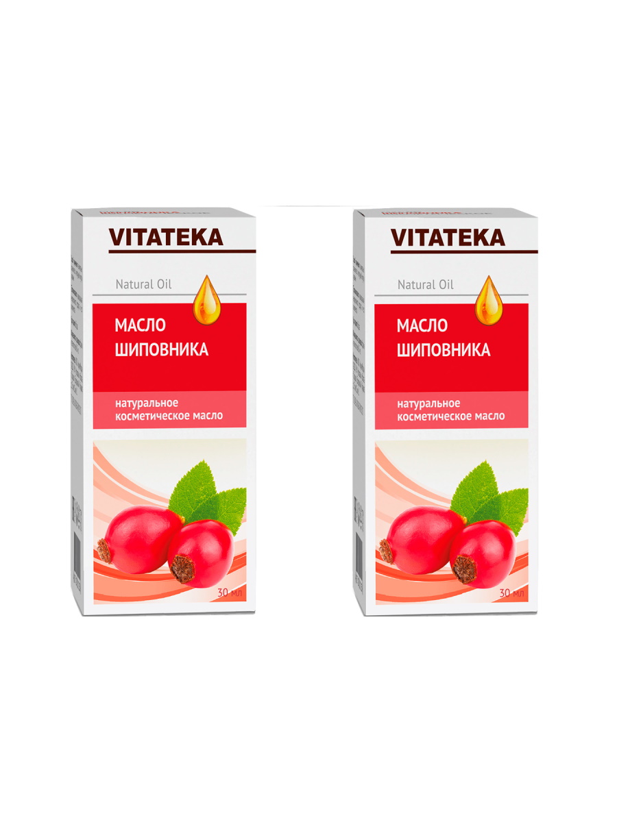 Комплект Vitateka Косметическое масло Шиповника 30 мл х 2 шт пиколинат хрома vitateka 250 мкг 200 мг 30 шт 2 упак