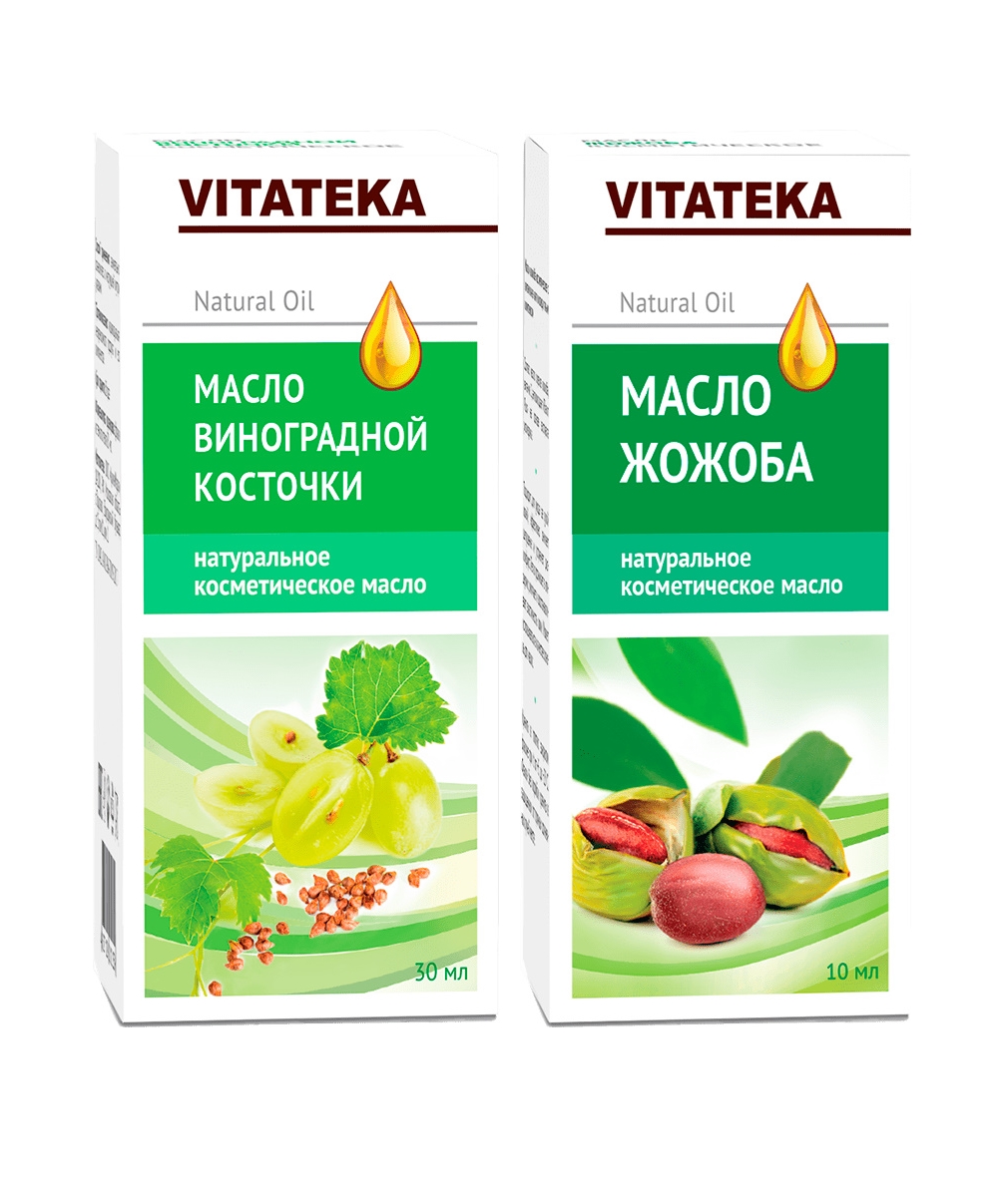 Набор Vitateka Косметических масел Виноградных косточек 30 мл  Жожоба 10 мл one thing натуральное масло жожоба для лица и волос 30