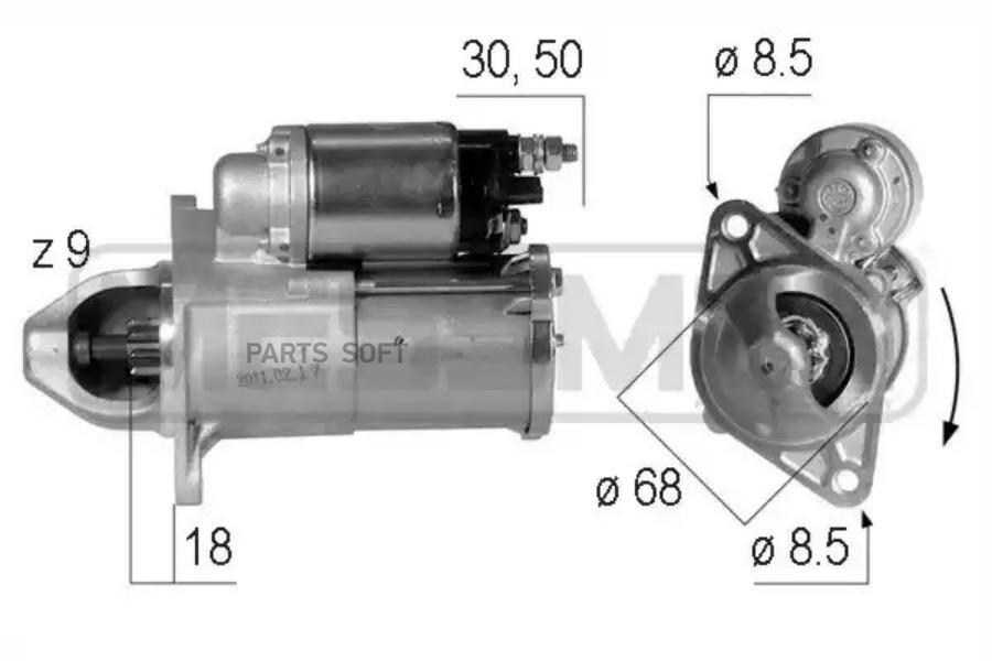 

Стартер 12V 1,1 Kw ERA 220609