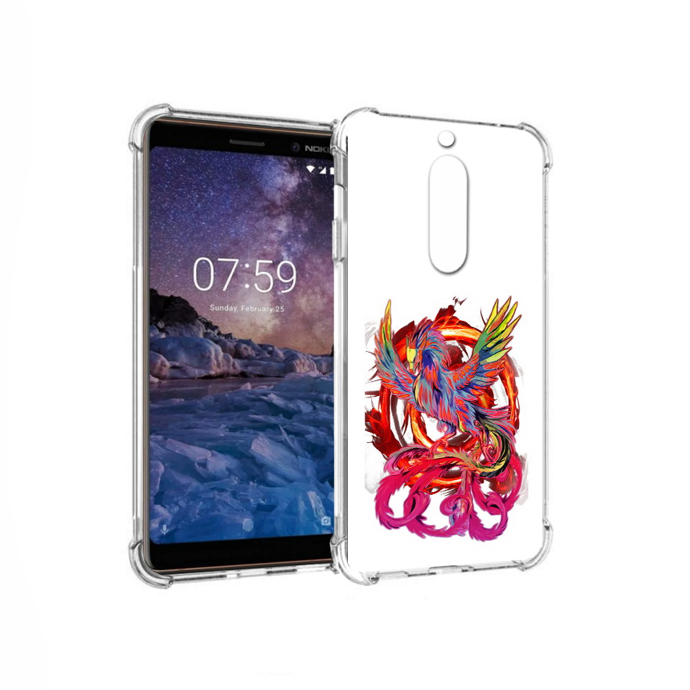 

Чехол MyPads Tocco для Nokia 7 красочный феникс (PT95887.123.414), Прозрачный, Tocco