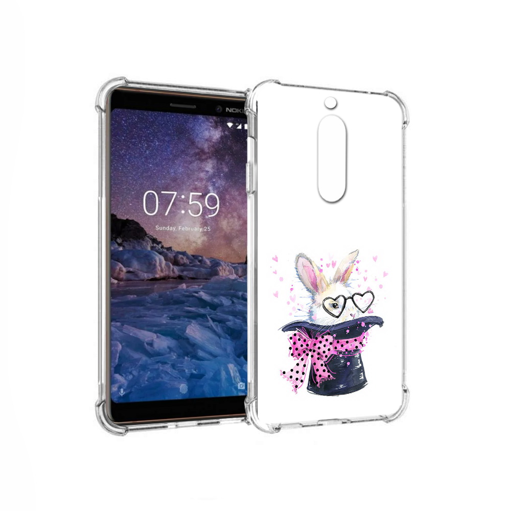 

Чехол MyPads Tocco для Nokia 7 кролик в шляпе (PT95887.123.418), Прозрачный, Tocco