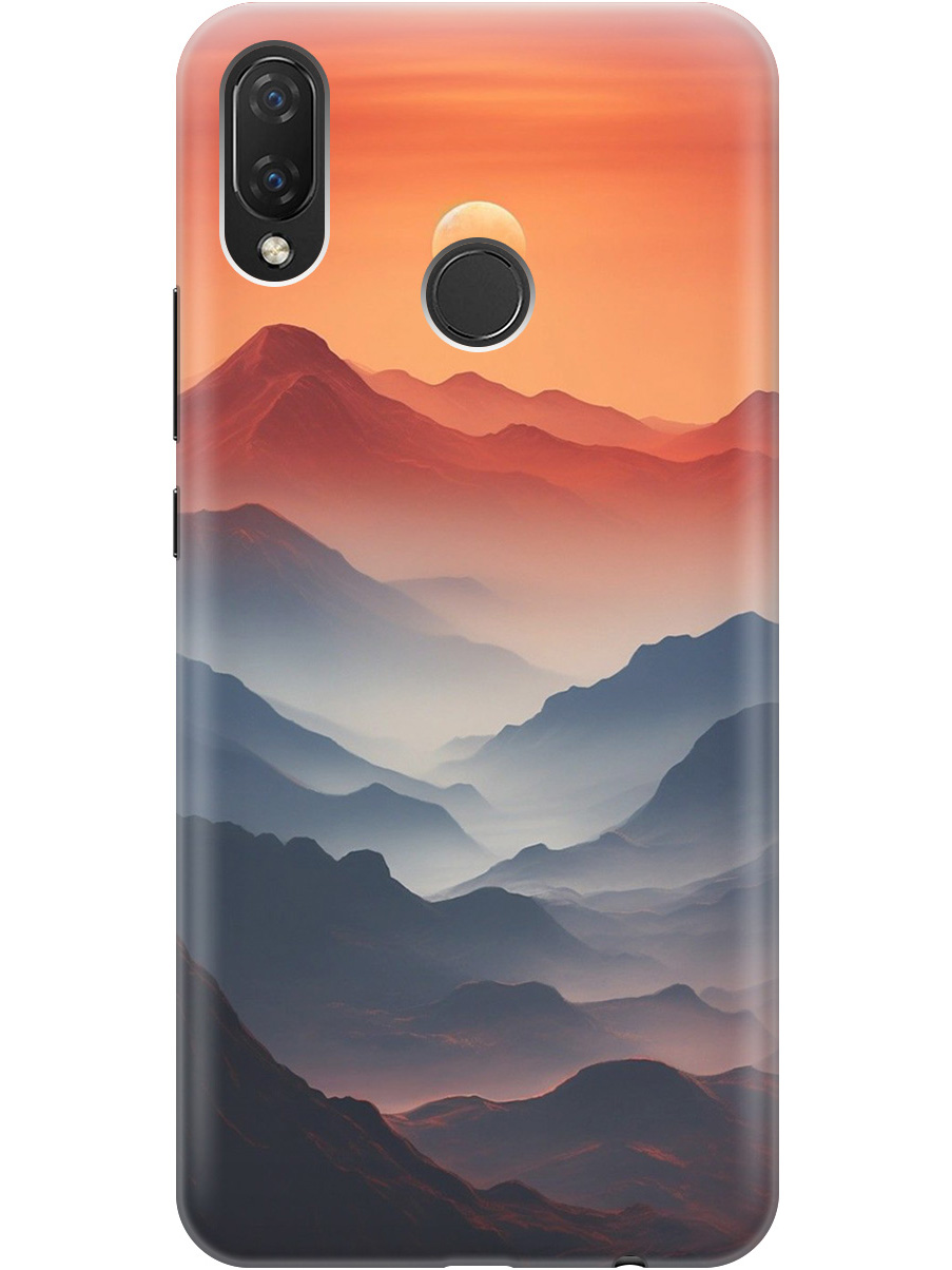 

Силиконовый чехол на Huawei Nova 3i/P Smart Plus с принтом "Луна над горами", Прозрачный;оранжевый;черный, 719024310
