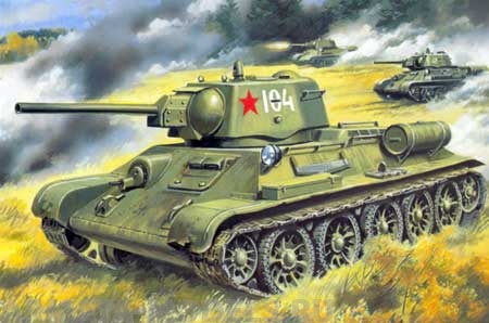 

Tank T-34/76 1942 with stamp turret