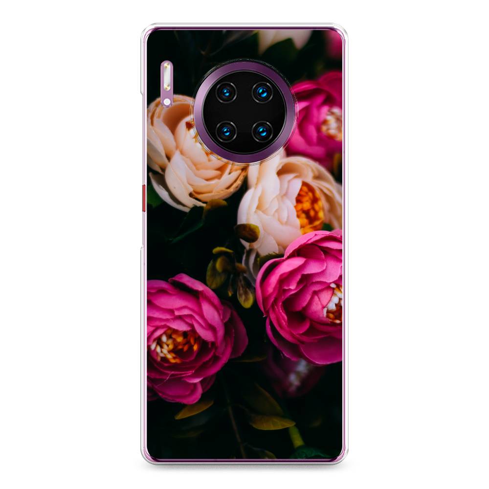 фото Чехол awog "розовые пионы для черном" для huawei mate 30 pro