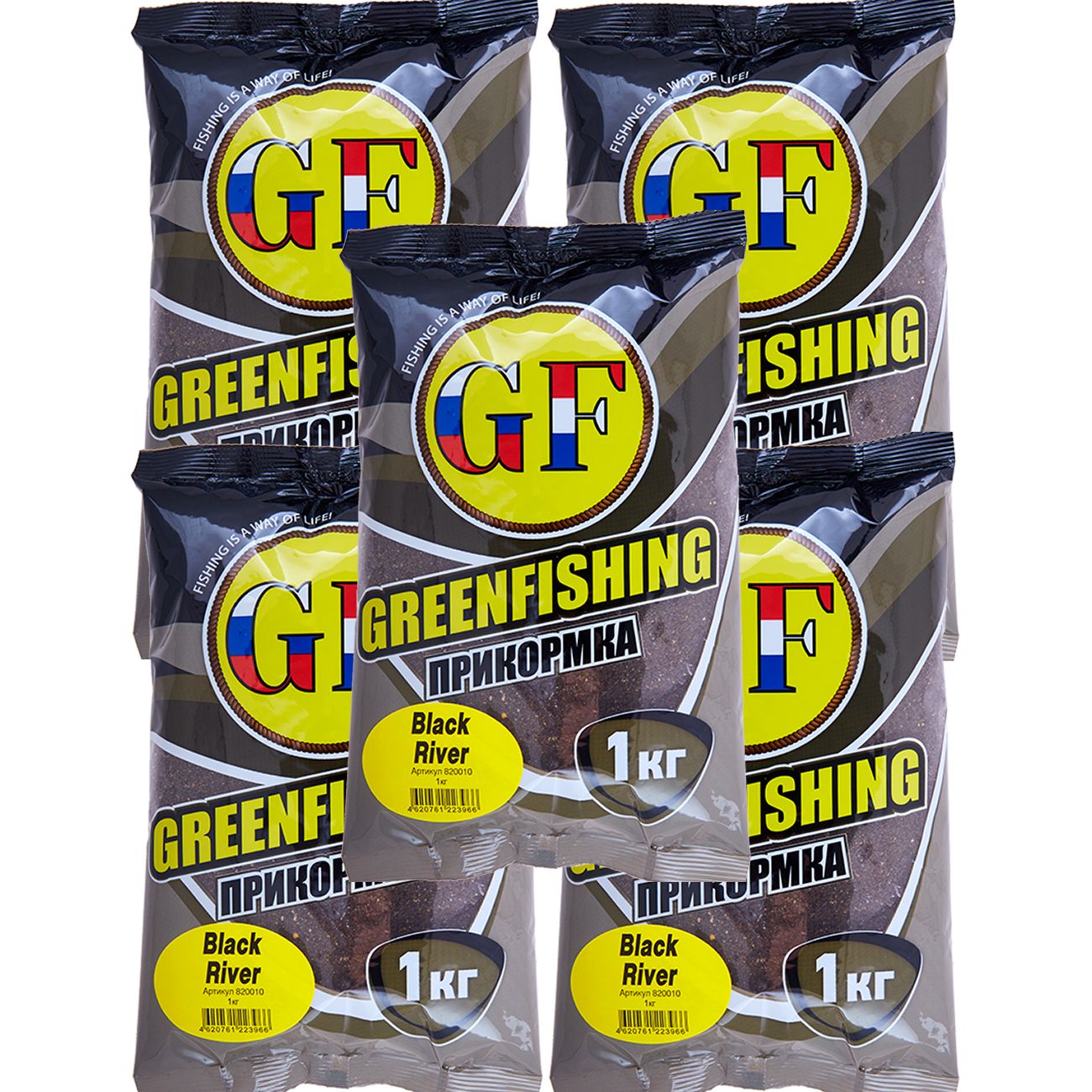 

Прикормка натуральная GreenFishing GF, Black River, 5 кг, GF
