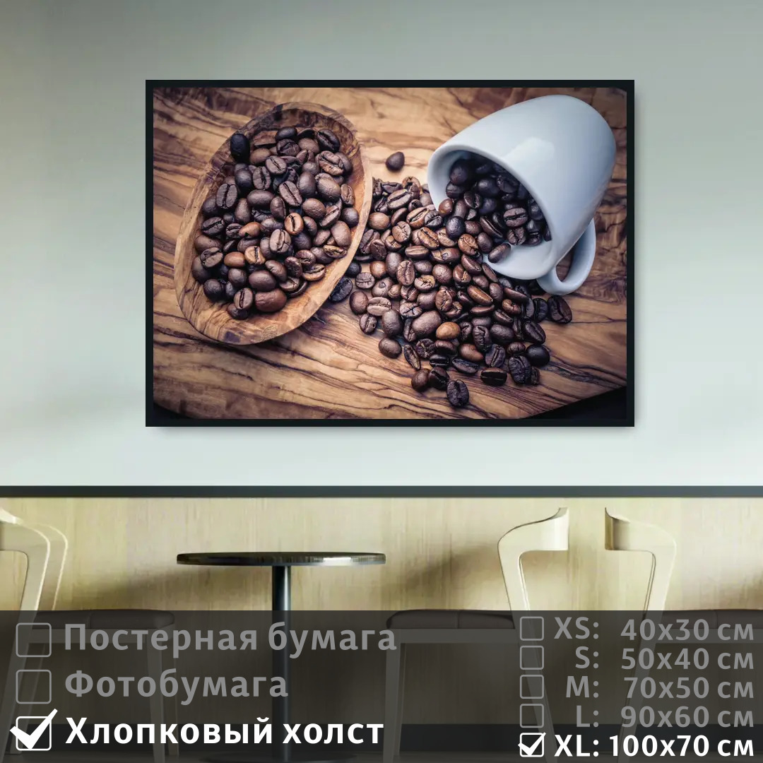 

Постер на холсте ПолиЦентр Рассыпанные кофейные зерна 100х70 см, РассыпанныеКофейныеЗерна1
