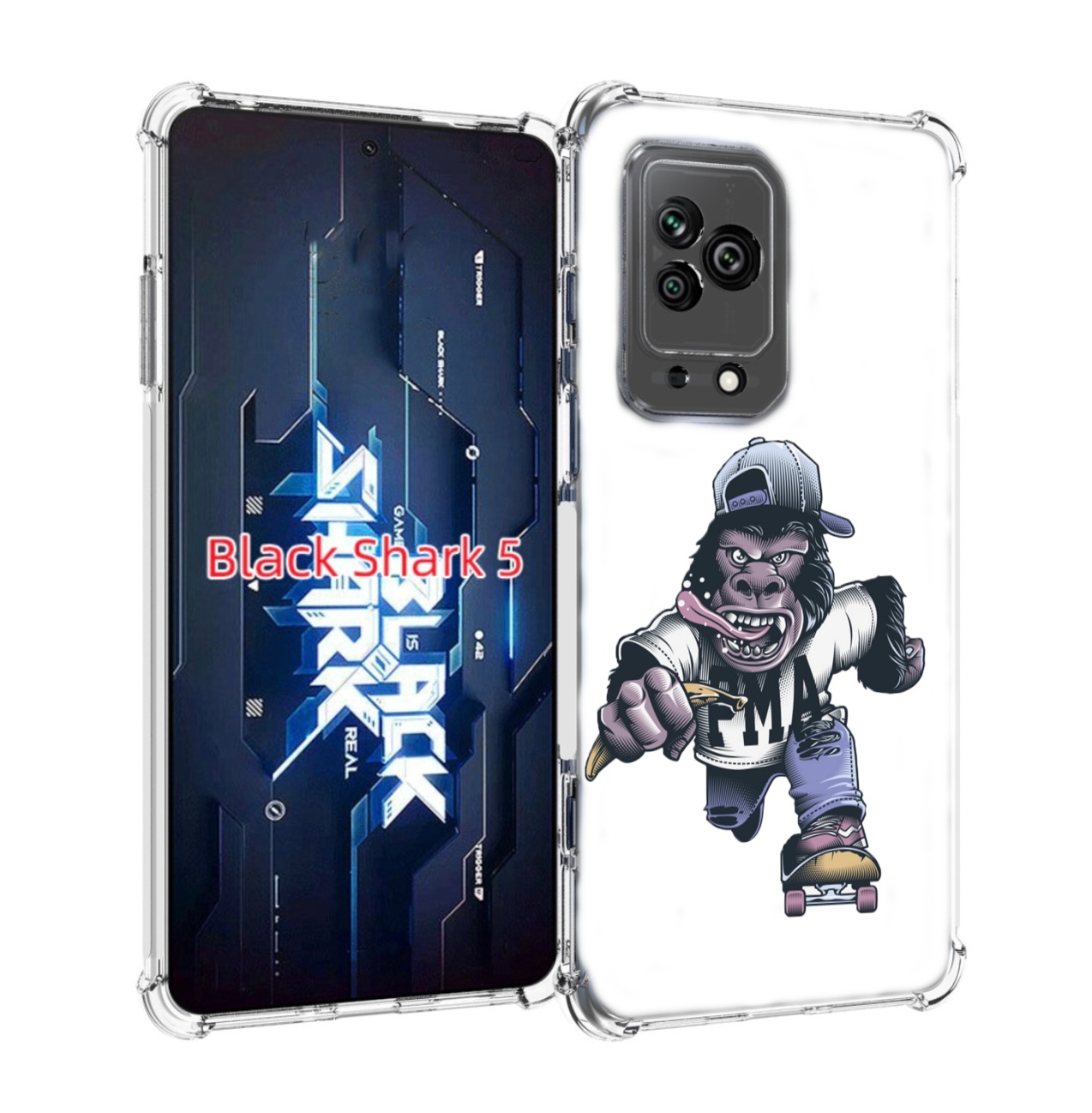 

Чехол MyPads Обезьяна на скейте для Xiaomi Black Shark 5, Прозрачный, Tocco