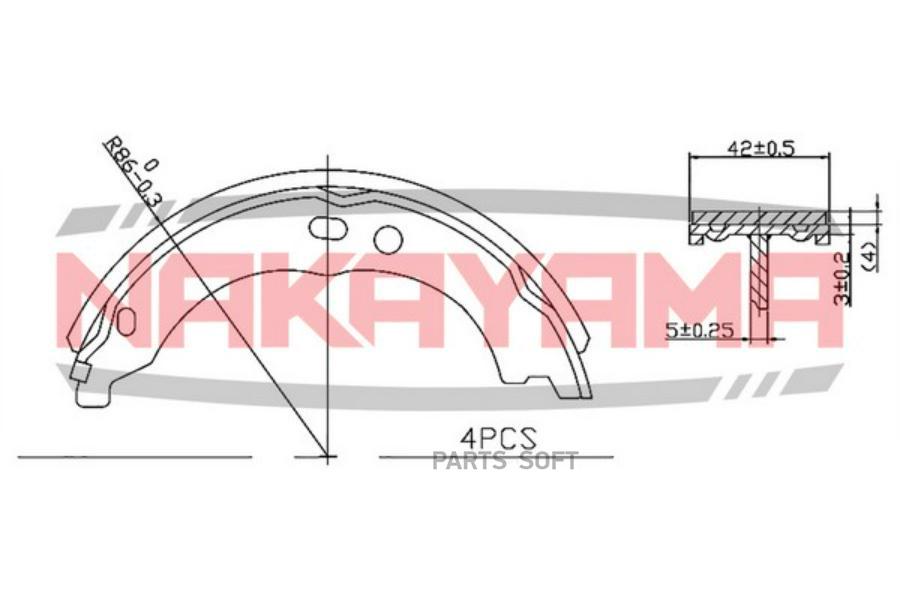 

NAKAYAMA HS7259NY КОЛОДКИ ТОРМОЗНЫЕ БАРАБАННЫЕ ЗАДНИЕ CITROEN JUMPER 06-