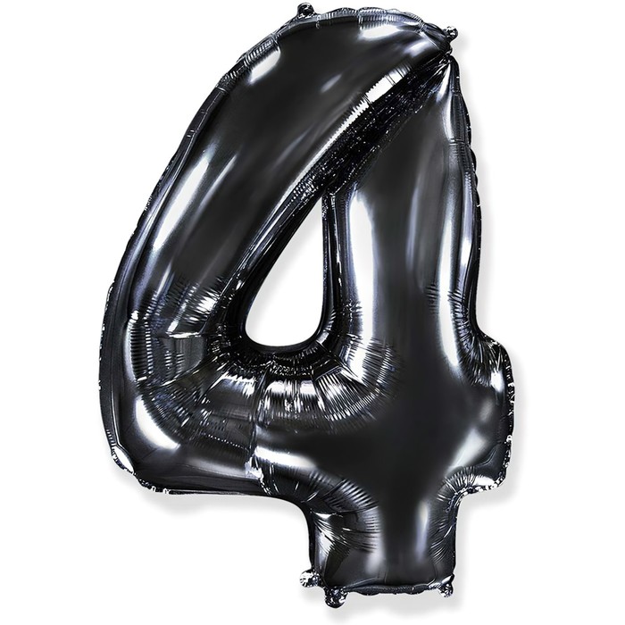 

Шар фольгированный 40 "Цифра 4" черный, Black
