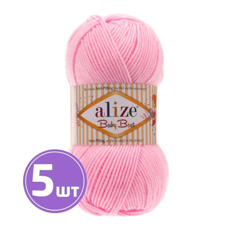 

Пряжа ALIZE Baby best (191), светло-розовый, 5 шт. по 100 г