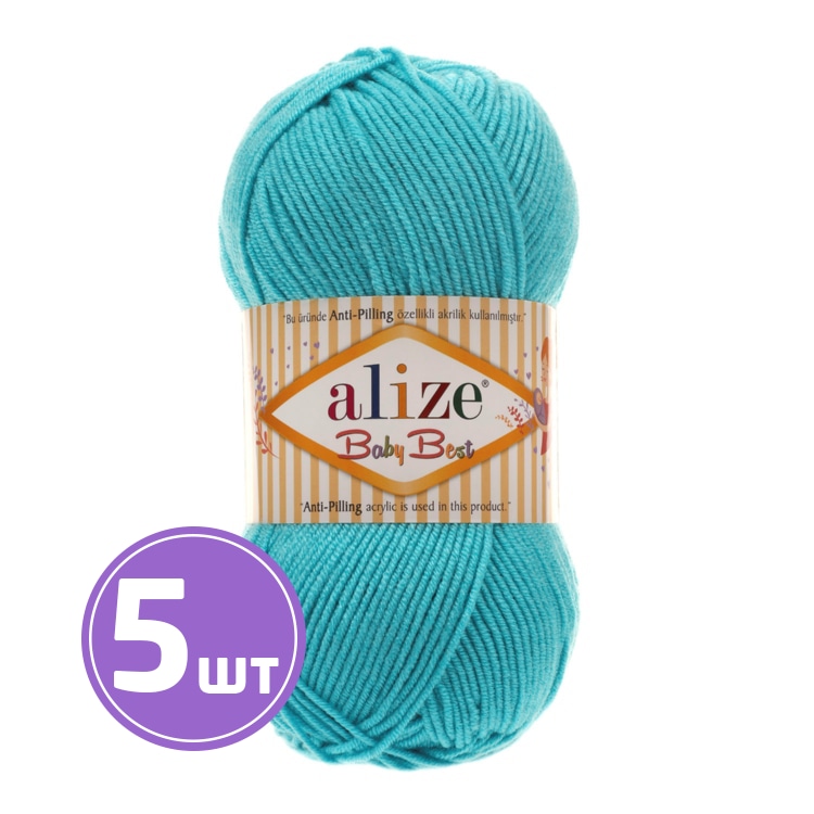 

Пряжа ALIZE Baby best (287), светло-бирюзовый, 5 шт. по 100 г