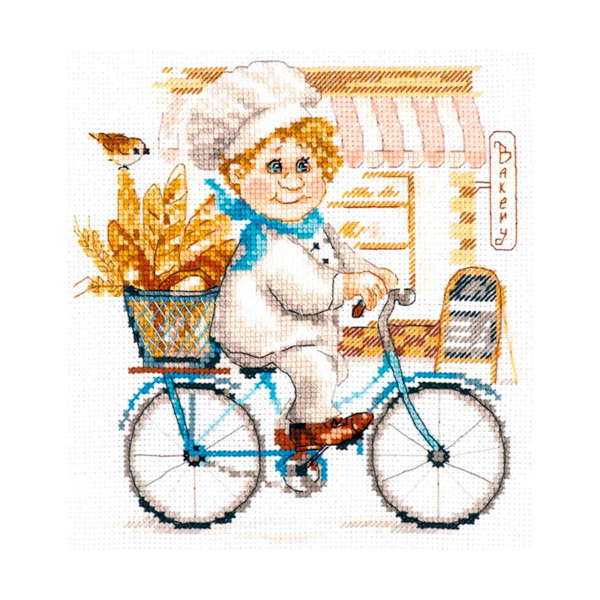 

Набор для вышивания крестом Алиса "Пекарь", 16x17 см, арт. 6-10