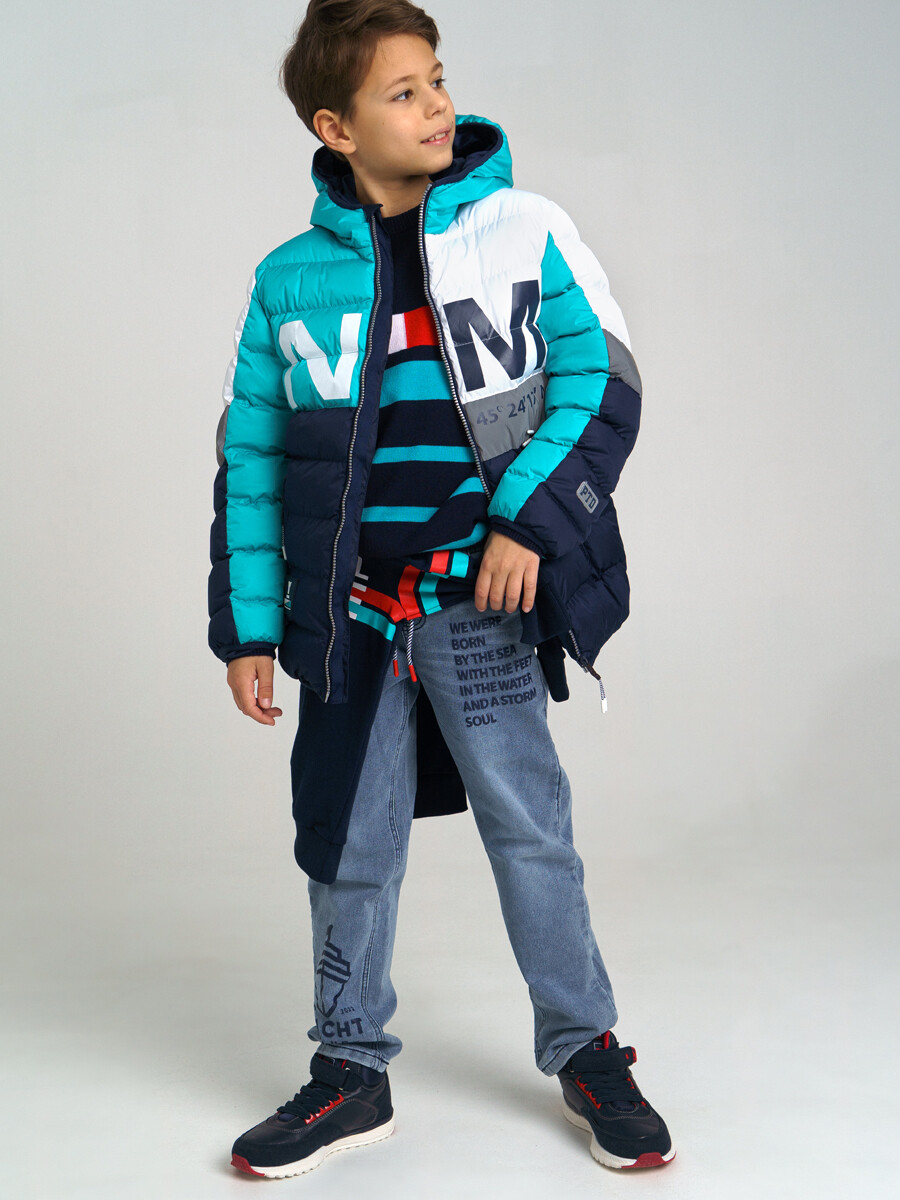 

Куртка детская PlayToday Tween 12211160, серебристый, белый, синий, голубой, 140, 12211160