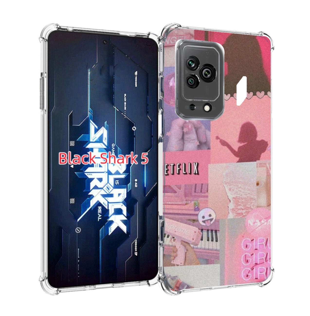 

Чехол MyPads Розовый-вайб для Xiaomi Black Shark 5, Прозрачный, Tocco
