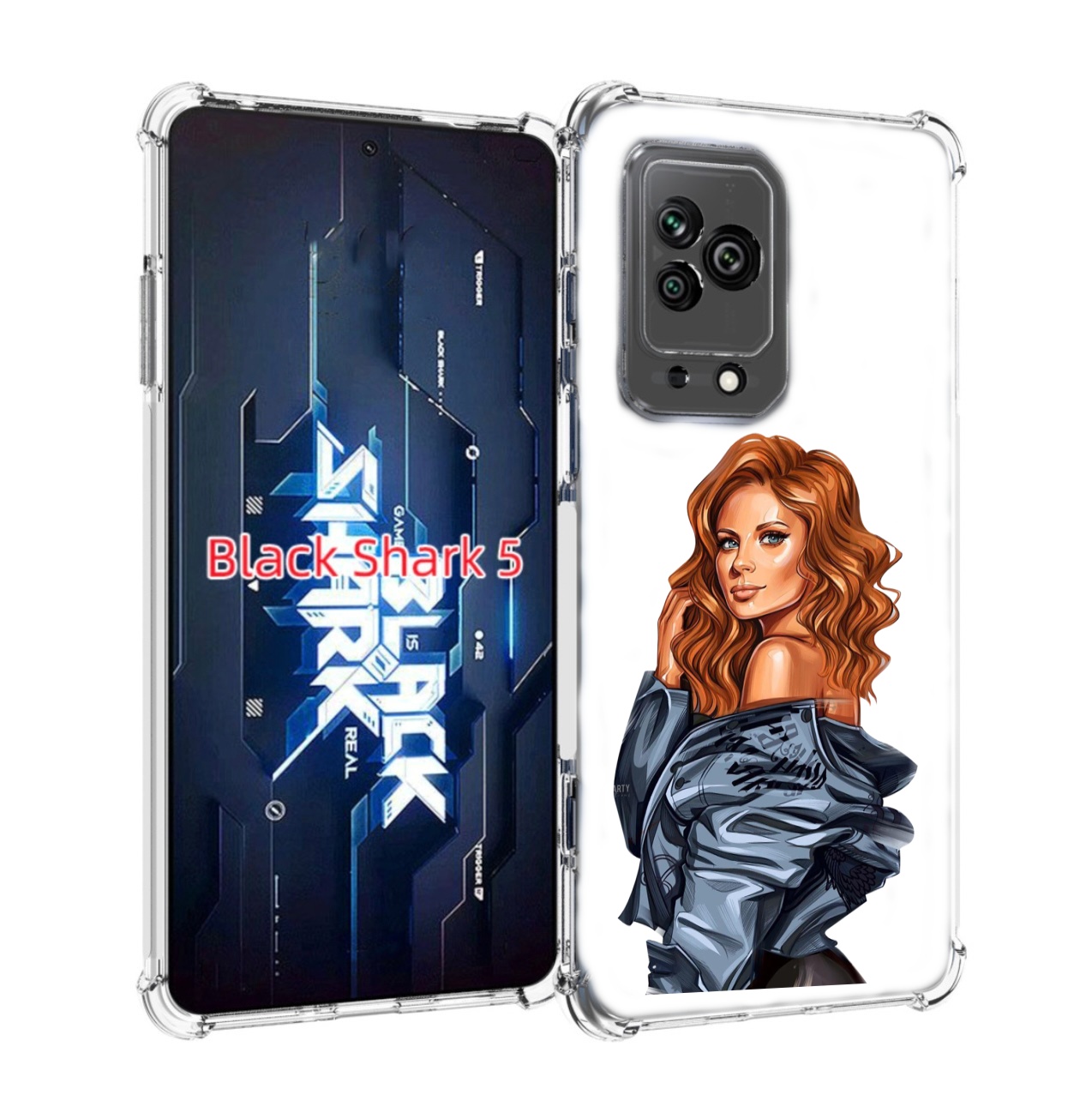 

Чехол MyPads Рыжая-девушка женский для Xiaomi Black Shark 5, Прозрачный, Tocco