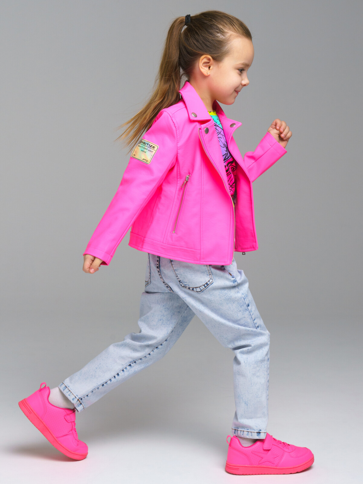 

Куртка кожаная детская PlayToday Kids 12322009, фуксия, 104, Розовый, 12322009