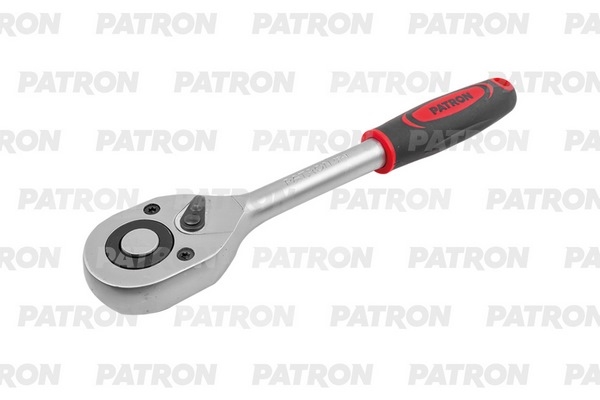 PATRON P80222 P-80222_Трещотка реверсивная с резиновой ручкой 1/4''  1шт короткая реверсивная трещотка rockforce