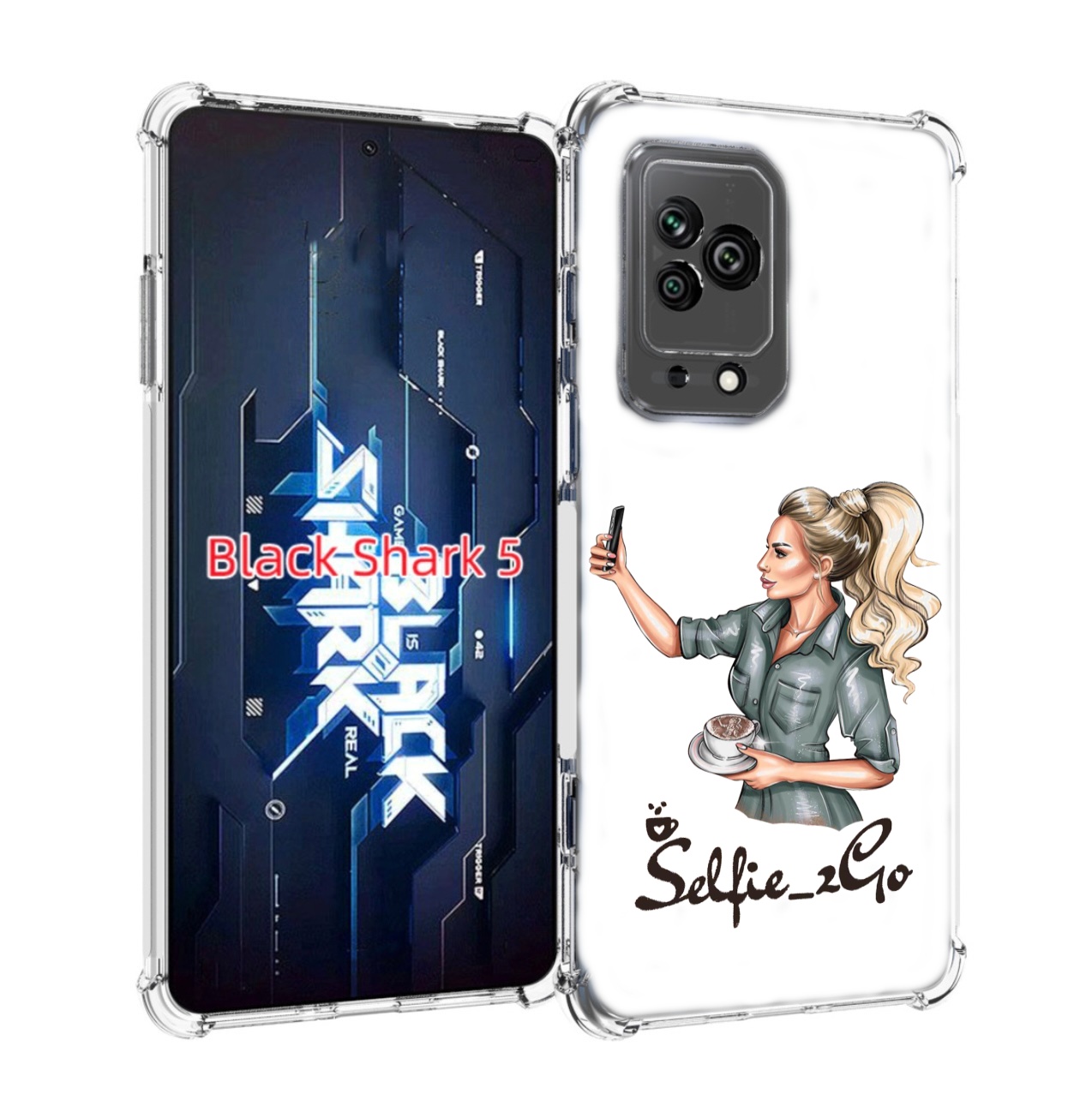 

Чехол MyPads Селфи-девушка женский для Xiaomi Black Shark 5, Прозрачный, Tocco
