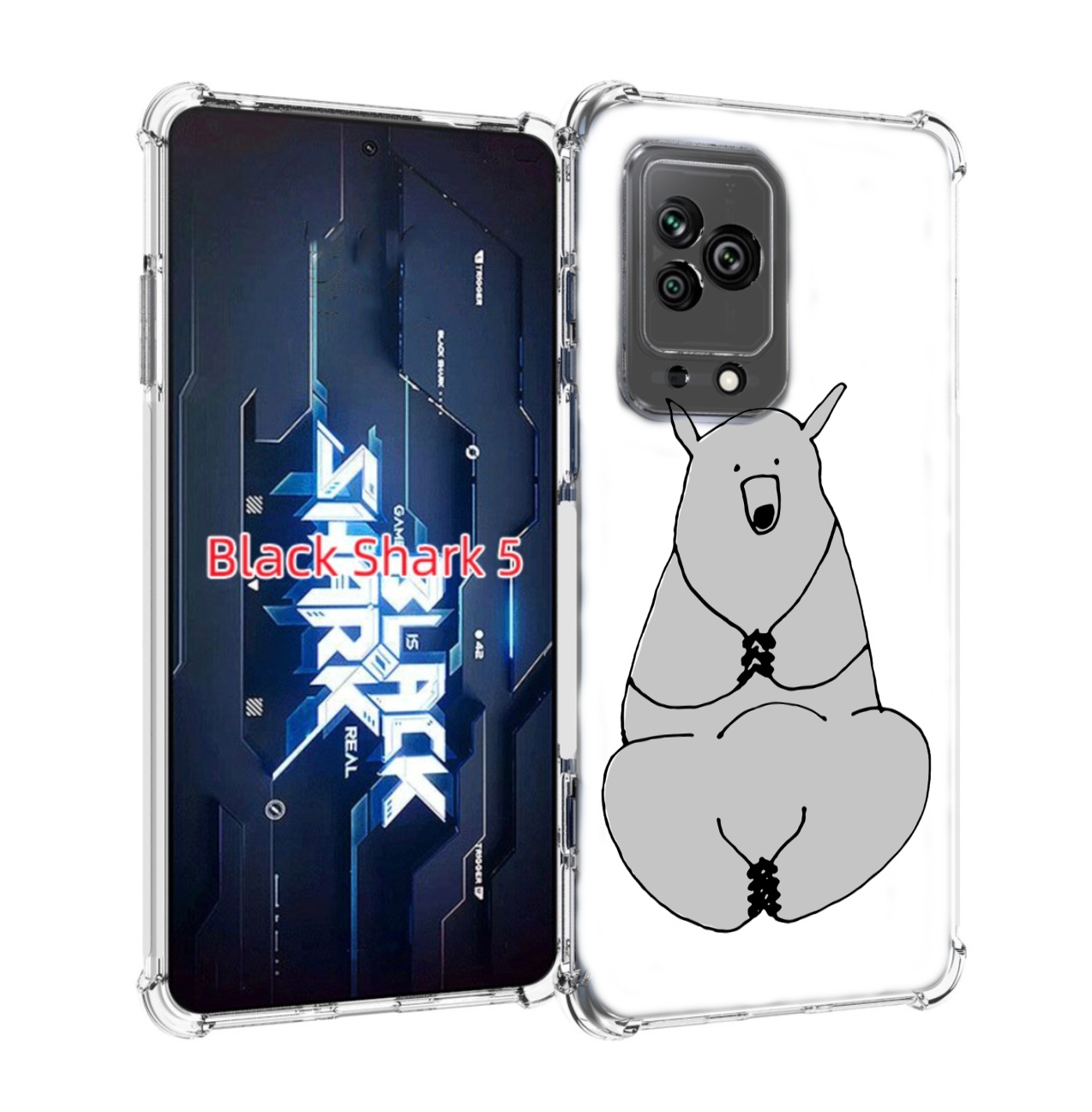 

Чехол MyPads Серый медведь для Xiaomi Black Shark 5, Прозрачный, Tocco
