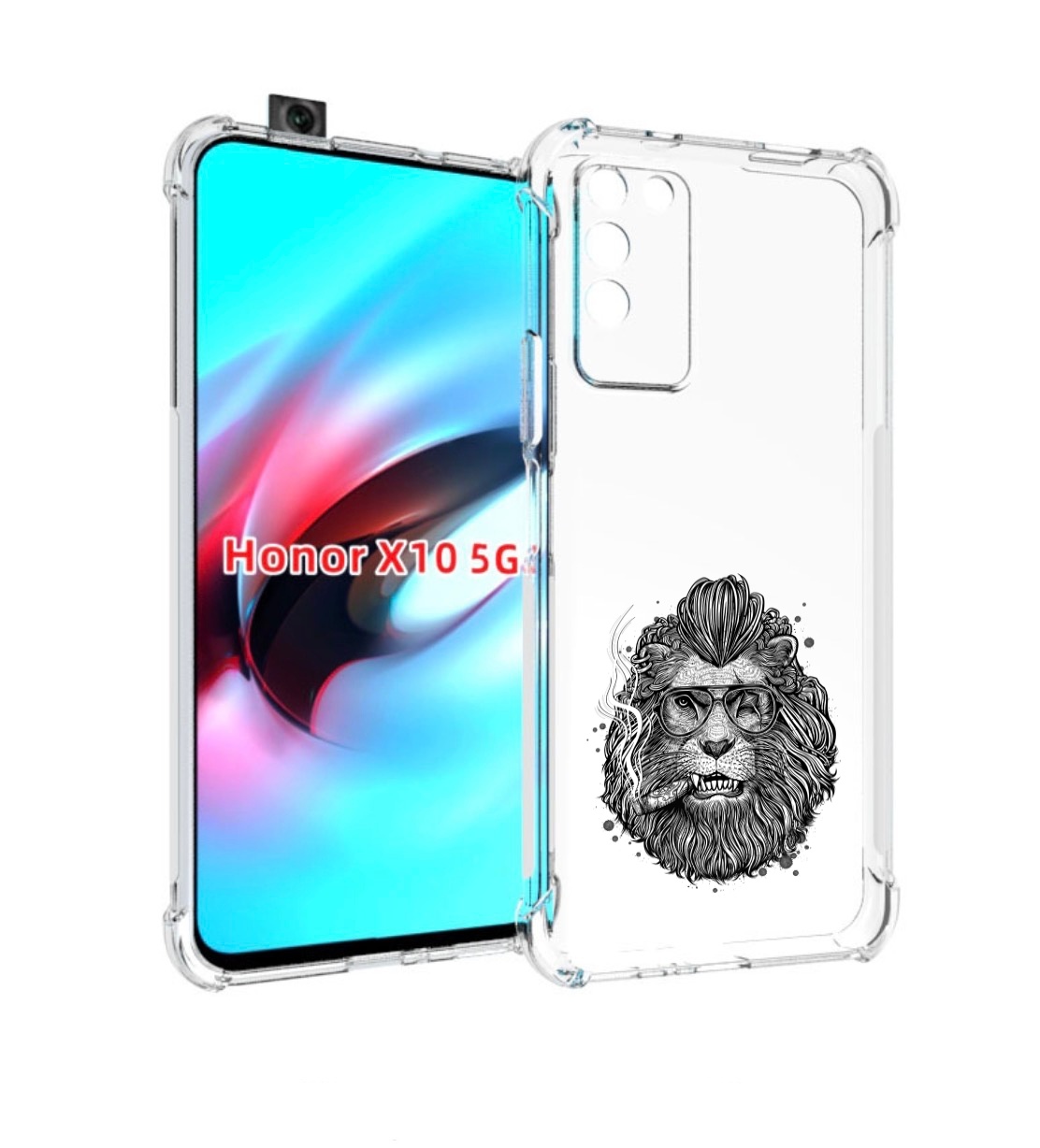 

Чехол MyPads курящий лев для Honor X10, Прозрачный, Tocco
