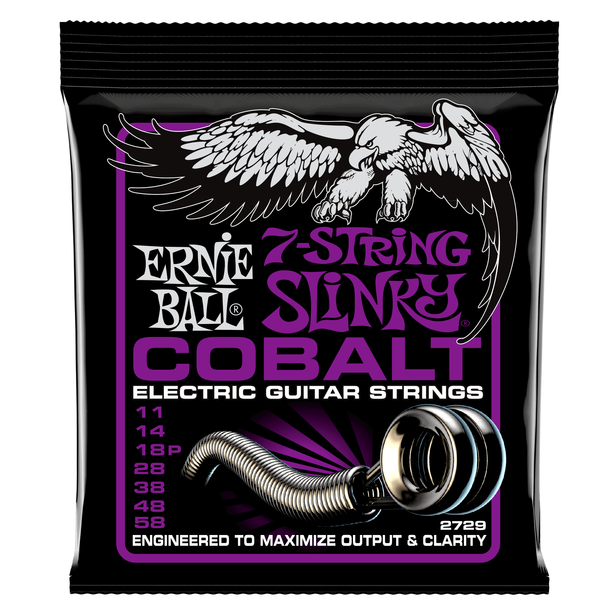 фото Струны для 7-струнной электрогитары ernie ball 2729 11-58