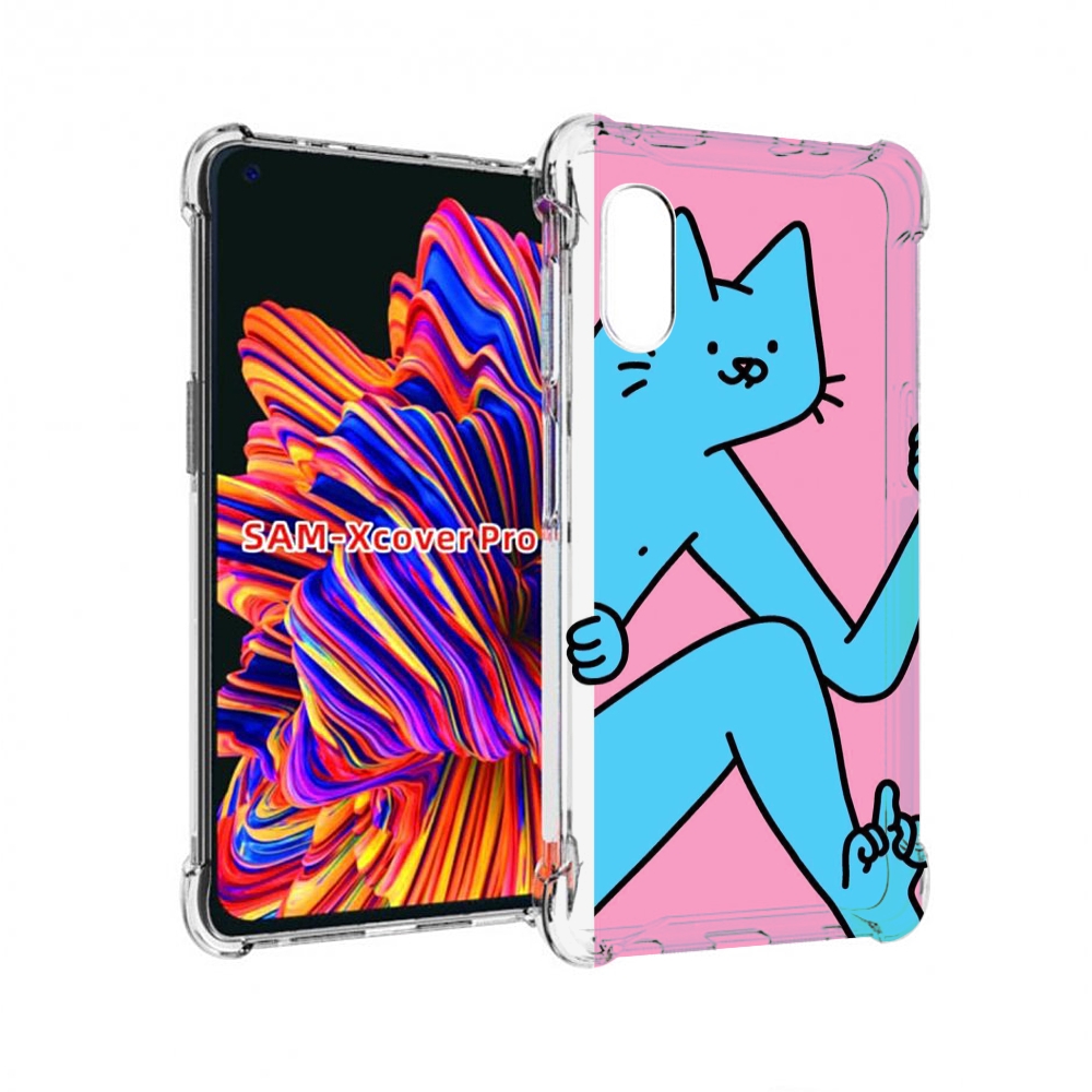 

Чехол MyPads голубой кот в дверце для Samsung Galaxy Xcover Pro 1, Прозрачный, Tocco