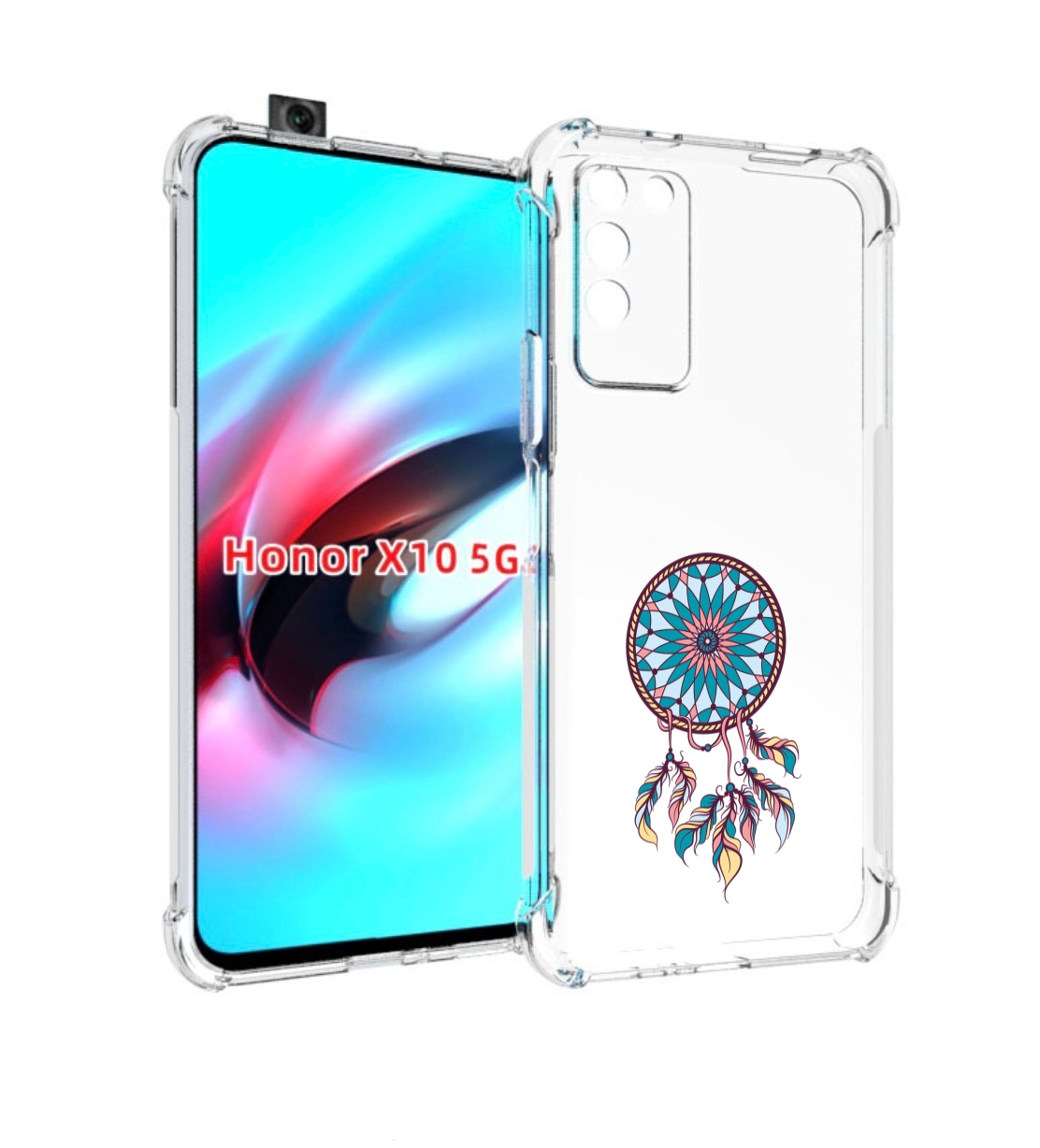 

Чехол MyPads ловец снов синий для Honor X10, Прозрачный, Tocco