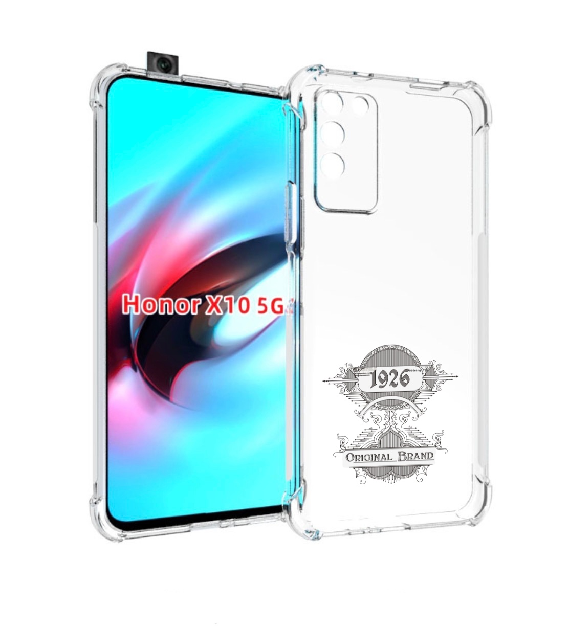

Чехол MyPads логотип черно белый для Honor X10, Прозрачный, Tocco