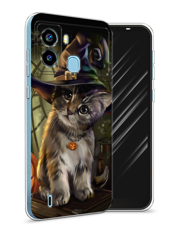 

Чехол Awog на Tecno Pop 6 "Кот на Хэллоуин", Разноцветный, 302050-2