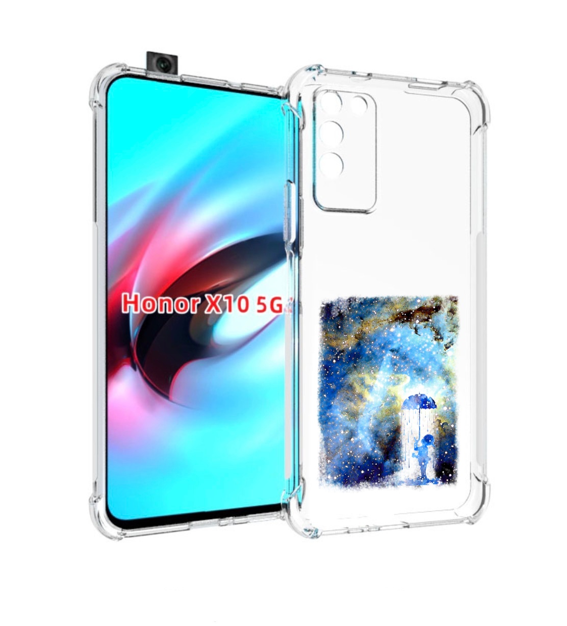 

Чехол MyPads мальчик в небе для Honor X10, Прозрачный, Tocco