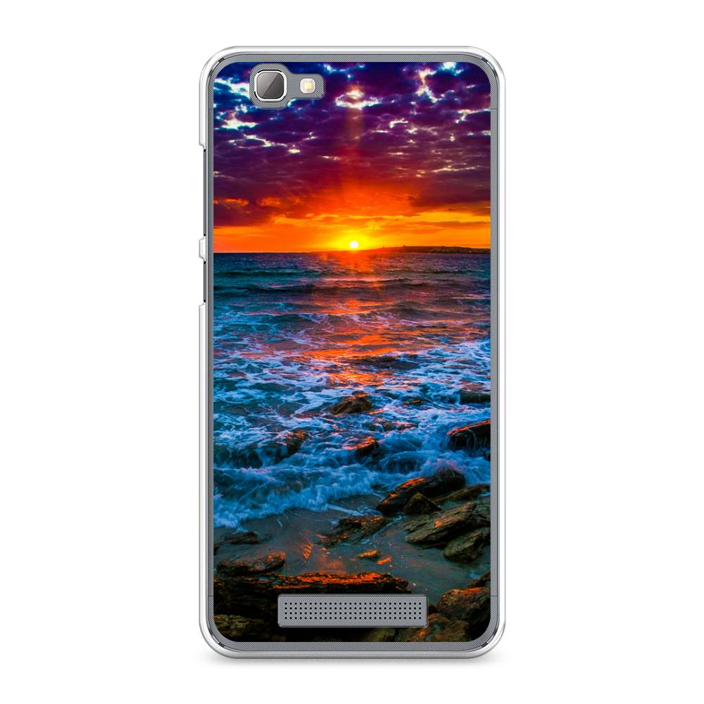

Чехол на ZTE Blade A610 "Закат 1", Оранжевый;синий, 130950-2