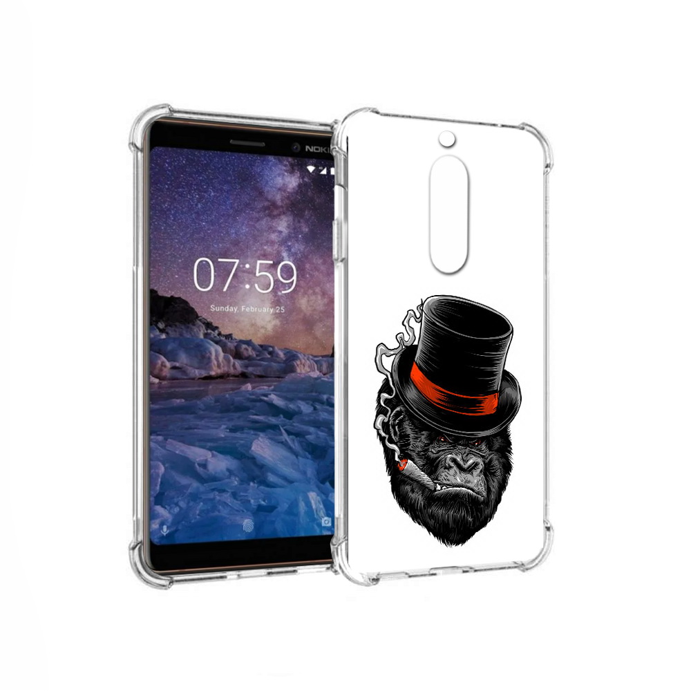 

Чехол MyPads Tocco для Nokia 7 дизайнерская горилла (PT95887.123.431), Прозрачный, Tocco