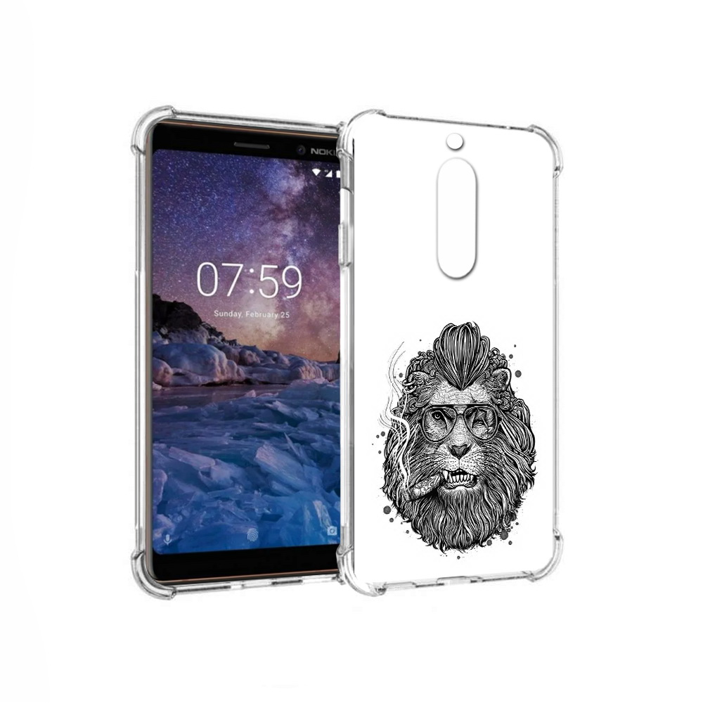

Чехол MyPads Tocco для Nokia 7 курящий лев (PT95887.123.432), Прозрачный, Tocco