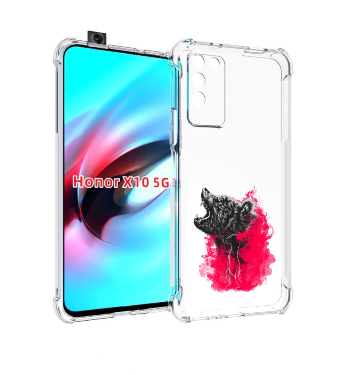 

Чехол MyPads медведь в дымке для Honor X10, Прозрачный, Tocco