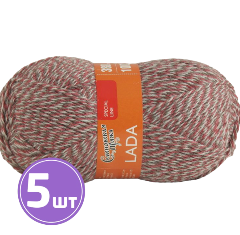 

Пряжа Семеновская Lada (7346), мозаика 5 шт. по 100 г