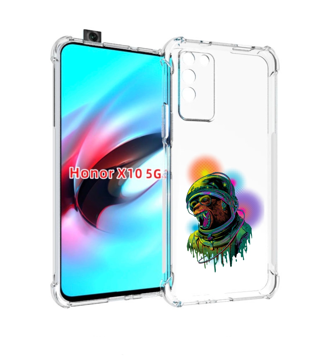

Чехол MyPads медведь космонавт для Honor X10, Прозрачный, Tocco