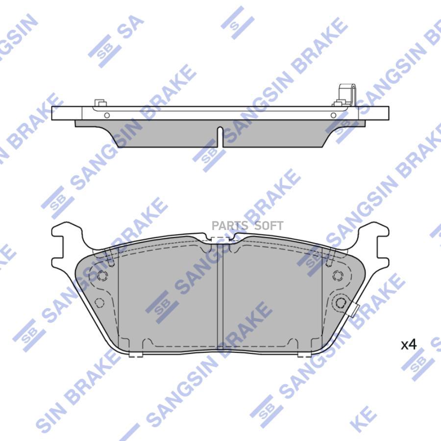 

Колодки дисковые задние \ Dodge Ram 19> 1шт SANGSIN BRAKE SP4501 SP4501