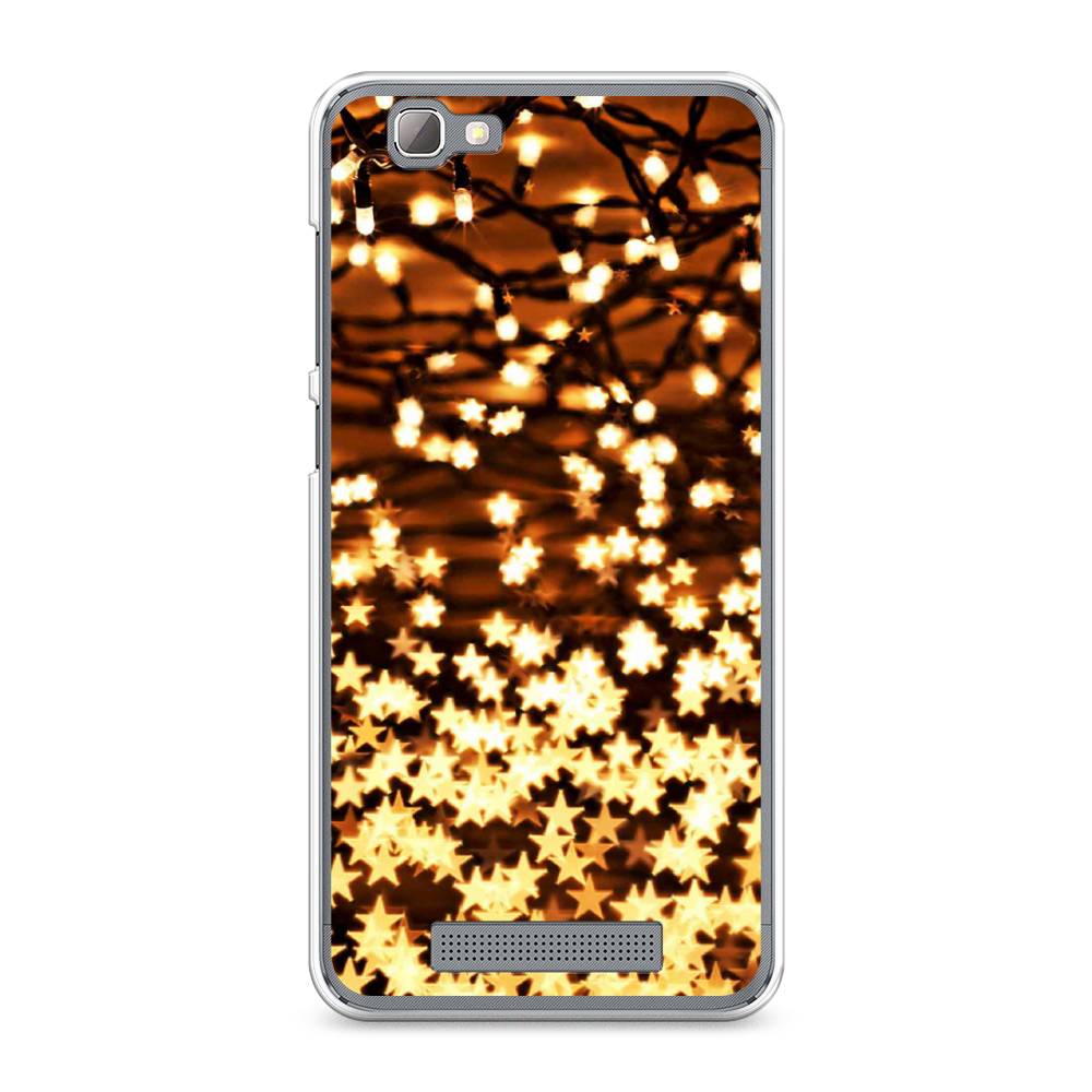 

Чехол на ZTE Blade A610 "Новогодняя гирлянда", Золотистый, 130950-5
