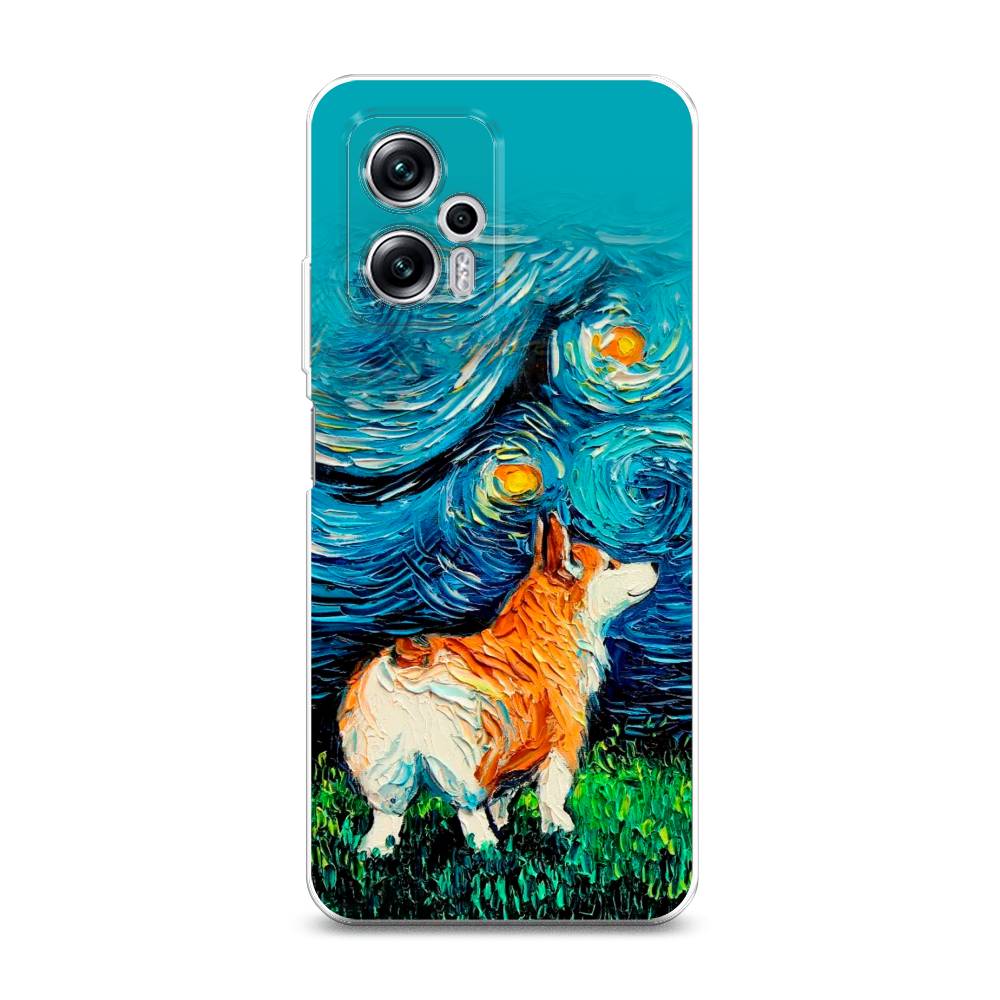 

Чехол на Poco X4 GT/Redmi Note 11T Pro/11T Pro Plus "Корги звёздная ночь", Коричневый;белый;зеленый, 315250-1