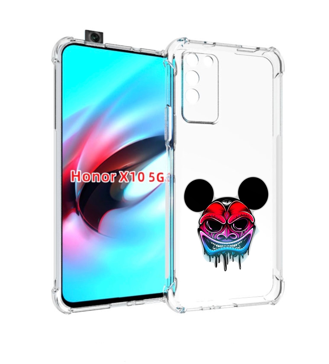 

Чехол MyPads микки в маске для Honor X10, Прозрачный, Tocco