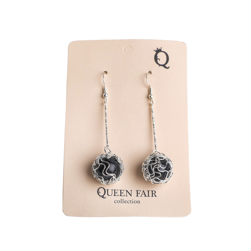 

Серьги висячие Queen Fair Шар Плетёный 1 шт