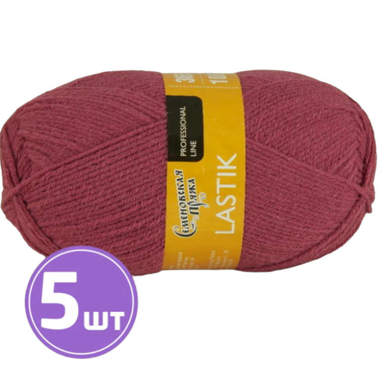 

Пряжа Семеновская Lastik (70051), брусника 5 шт. по 100 г, Бордовый