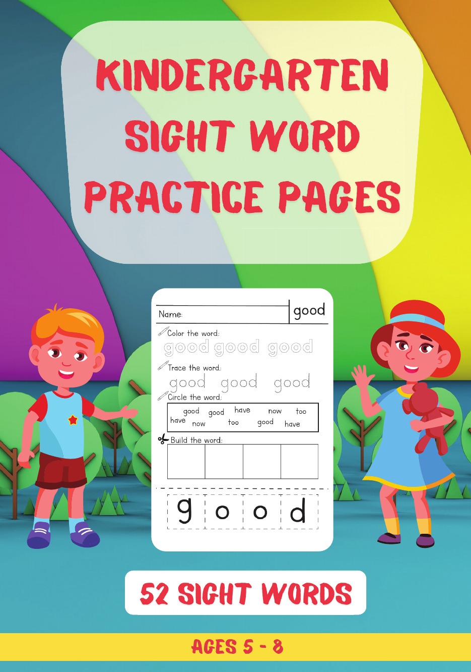 

52 Kindergarten Sight Words Practice Pages